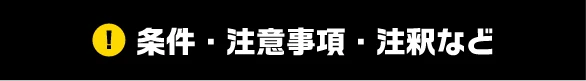 条件・注意事項・注釈など