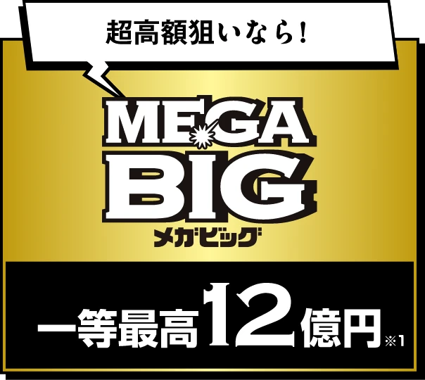 超高額狙いなら！ MEGABIG 一等最高12億円※1